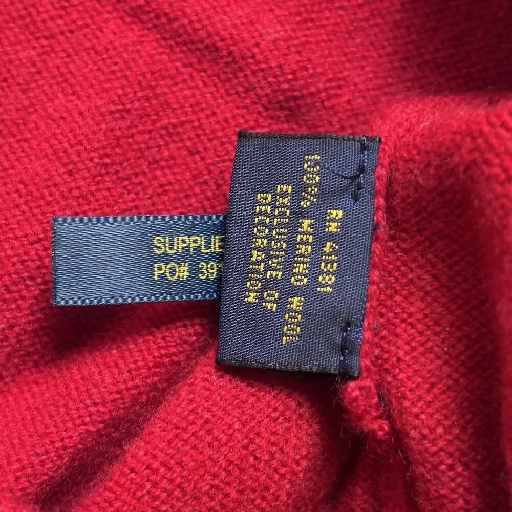 Polo Ralph Lauren Merino Wool V-Neck Sweater Mens L Prep Old Money Quiet Luxury